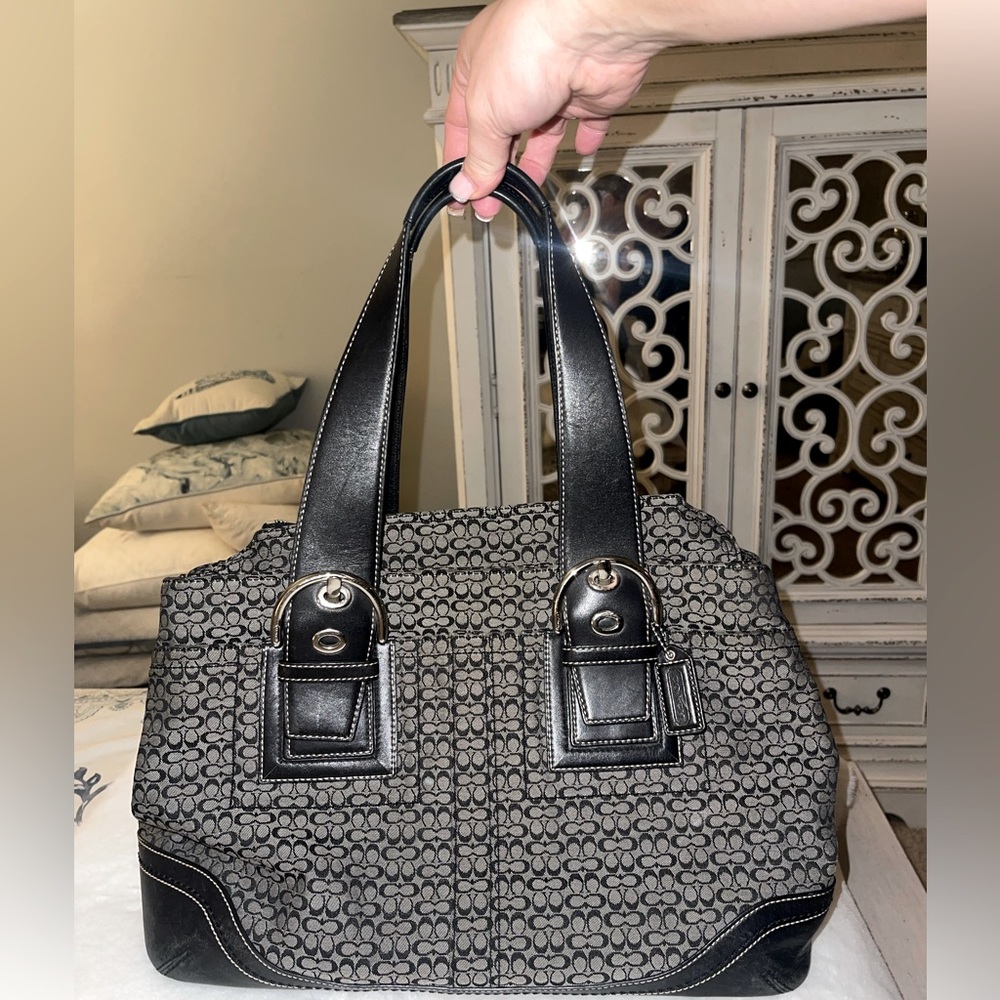 EUC Navy Leather Coach Handbag
